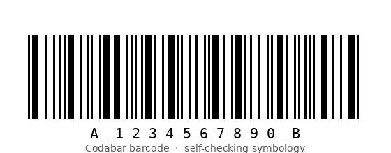 Sample codabar barcode