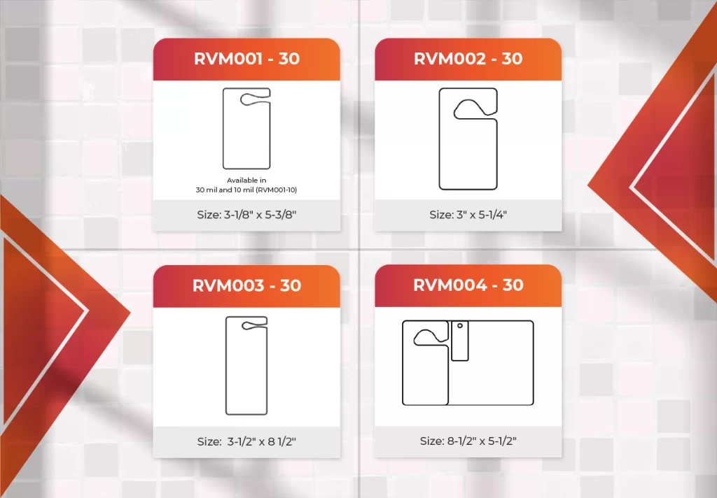 Cardprinting.com's wireframe shapes of the rear-view mirror hang tags