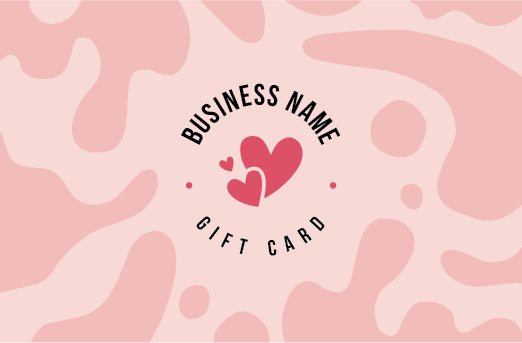 Gift card design pink cowhide pattern with hearts