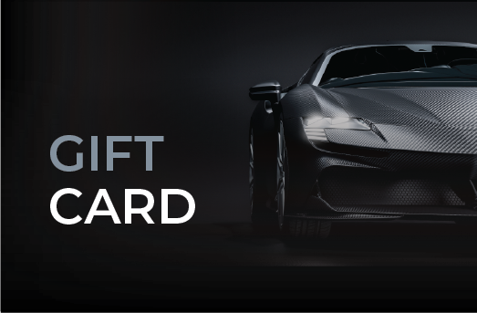 Gift card design black and gray with sleek car