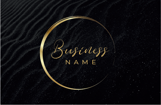 Gift card design black background gold circle