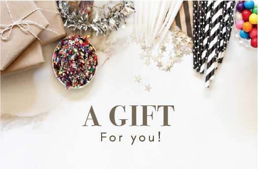 Gift card design sparkly party gifts and decor
