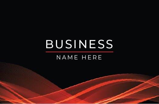 Gift card design flame color waves at bottom of black background