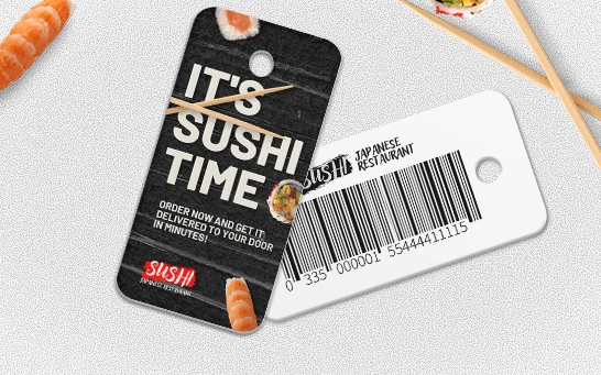 image showing a plastic key tag printed by Cardprinting.com