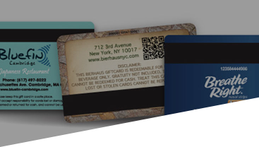 image of plastic gift cards with magnetic stripes