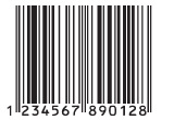 A picture of a EAN-13 barcode, often used for plastic card printing.
