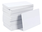 CardPrinting.com photo of a stack of blank white PVC cards