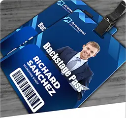 image link to category page for ordering 	custom printed plastic ID Badges and Event Passes