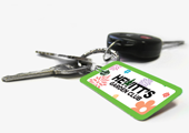 picture of a key tag on a key ring used for rewards program