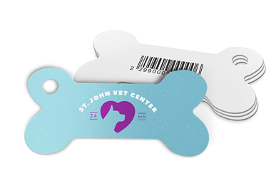 Dog Bone Shape Key Tag. Vet Center Key Tag